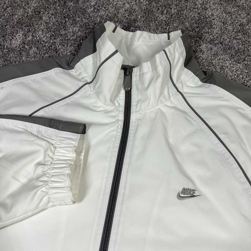 Vintage Y2K Nike White Silver Tag Track Jacket Mens XL Full Zip Windbreaker 90s - Picture 3 of 9